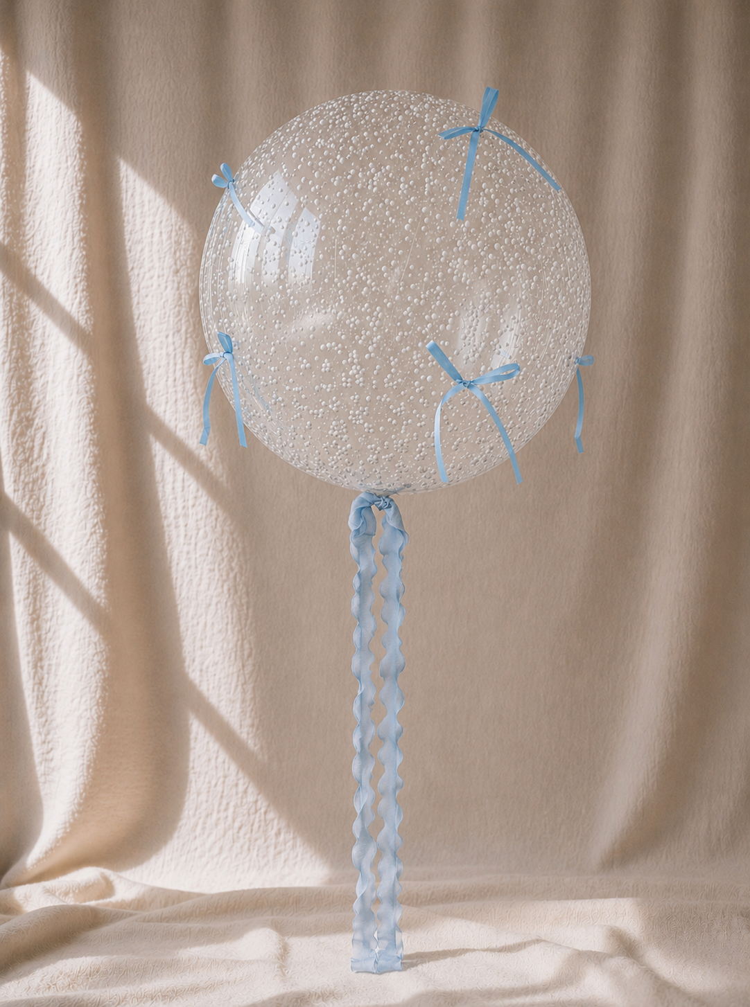Pearl Bobo with blue mini bows